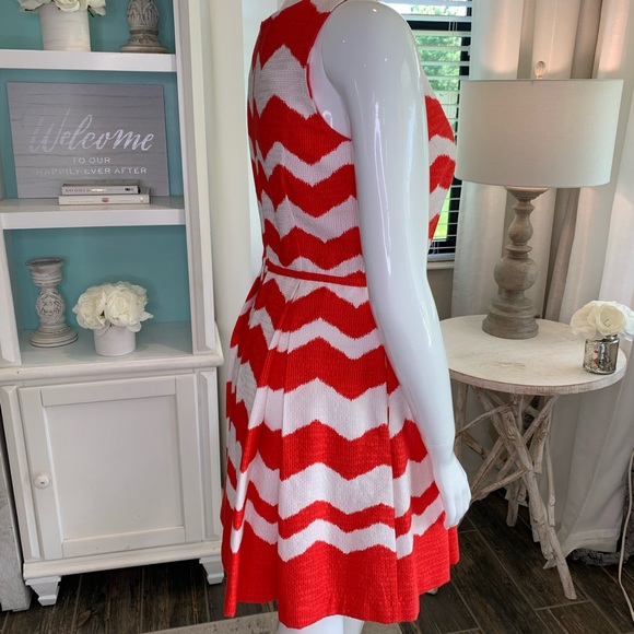 Just Taylor Dress Chevron Print Size 14 - Picture 4 of 8